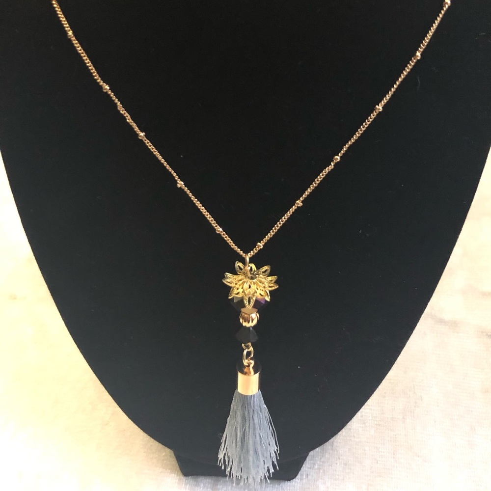 Silver Tassel Gold Necklace